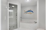 Master bath with soaking tub and shower